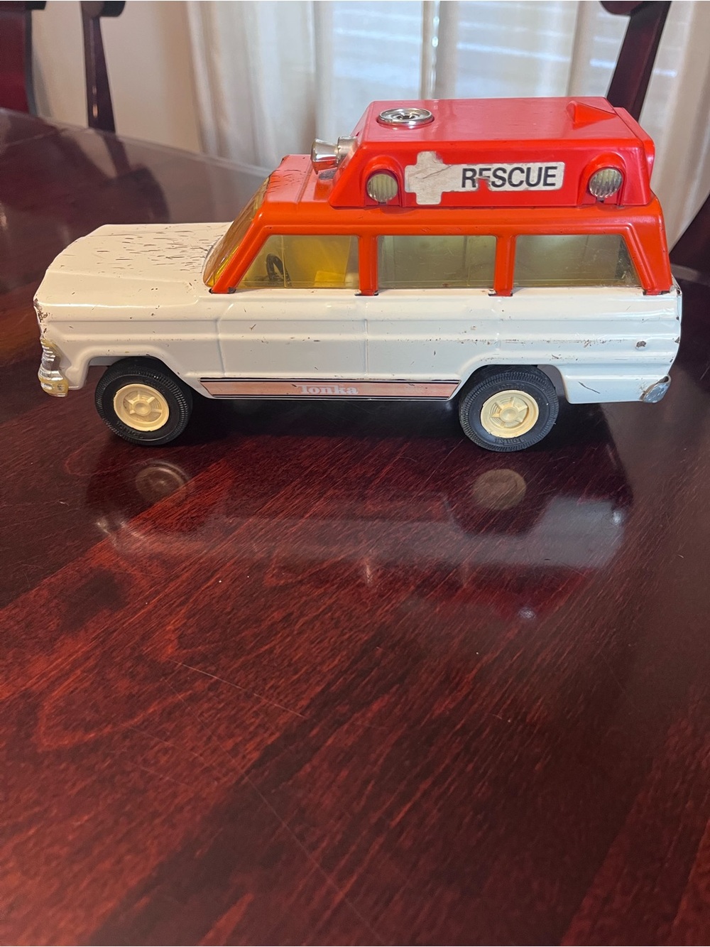 Vintage Tonka White and orange  Rescue Van Toy
